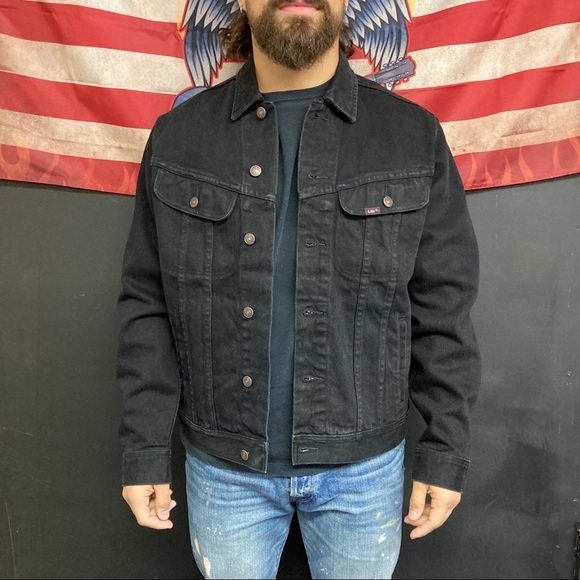 lee black denim jacket
